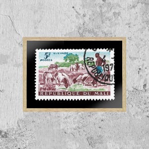 Arte de sellos africanos antiguos, sellos de Mali, retratos de hombres negros, decoración de pared con imágenes impresas, impresiones de carteles de viajes
