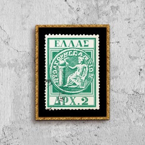 Póster con foto de Pitágoras de Grecia enmarcada, historia griega, imagen con franqueo griego, decoración de pared