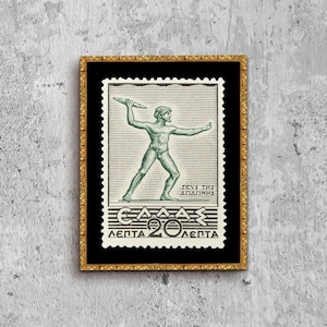 Póster con foto de Zeus Dodoni de Grecia, impresión enmarcada, historia griega, imagen con franqueo griego, decoración de pared