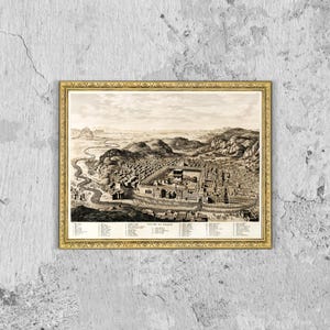 Kaaba Views in the City of Mecca Art Print Canvas, Historical Views of the Hajj, Medina, Saudi Arabia Poster, Islamic Art