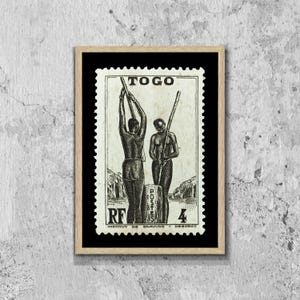 Französisch Togo Afrikanische Briefmarke Bild Poster gerahmt, Afrika Porto, Togoland Bild Wand Kunst Dekoration