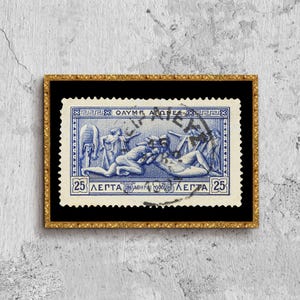 Griechenland Olympische Spiele Stempel 1906 Plakatdruck gerahmt, griechische Geschichte, griechische Briefmarke, griechische Mythologie Bild, Wandkunst, Dekoration