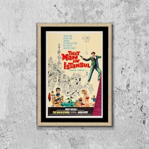 Dass Mann in Istanbul Film Poster Druck Leinwand, Istanbul Stadt Filmplakat, Werbeplakat gedruckt, Reiseplakat gedruckt