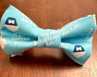 Gotcha Day Dog Bow Tie: Adoption Celebration Collar Accessory