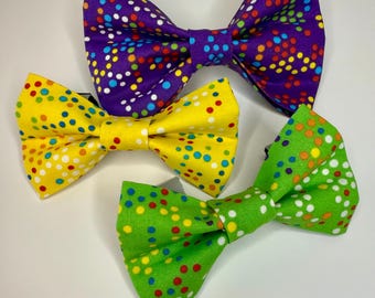 Polka Dot Dog Bow Tie: Colorful Pet Collar Accessory