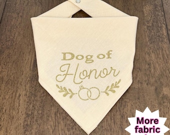 Dog of Honor Bandana | Snap On Dog Wedding Outfit