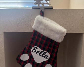 Paw Print Dog Stocking | Pet Christmas Stocking