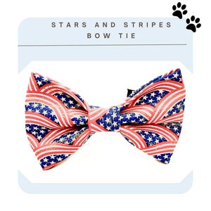 Flag Dog Bow Tie: Patriotic USA Collar Accessory