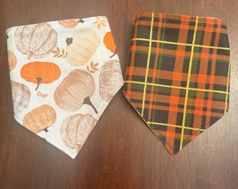 Pumpkin Lover Pet Bandana | Reversible Fall Dog Bandana