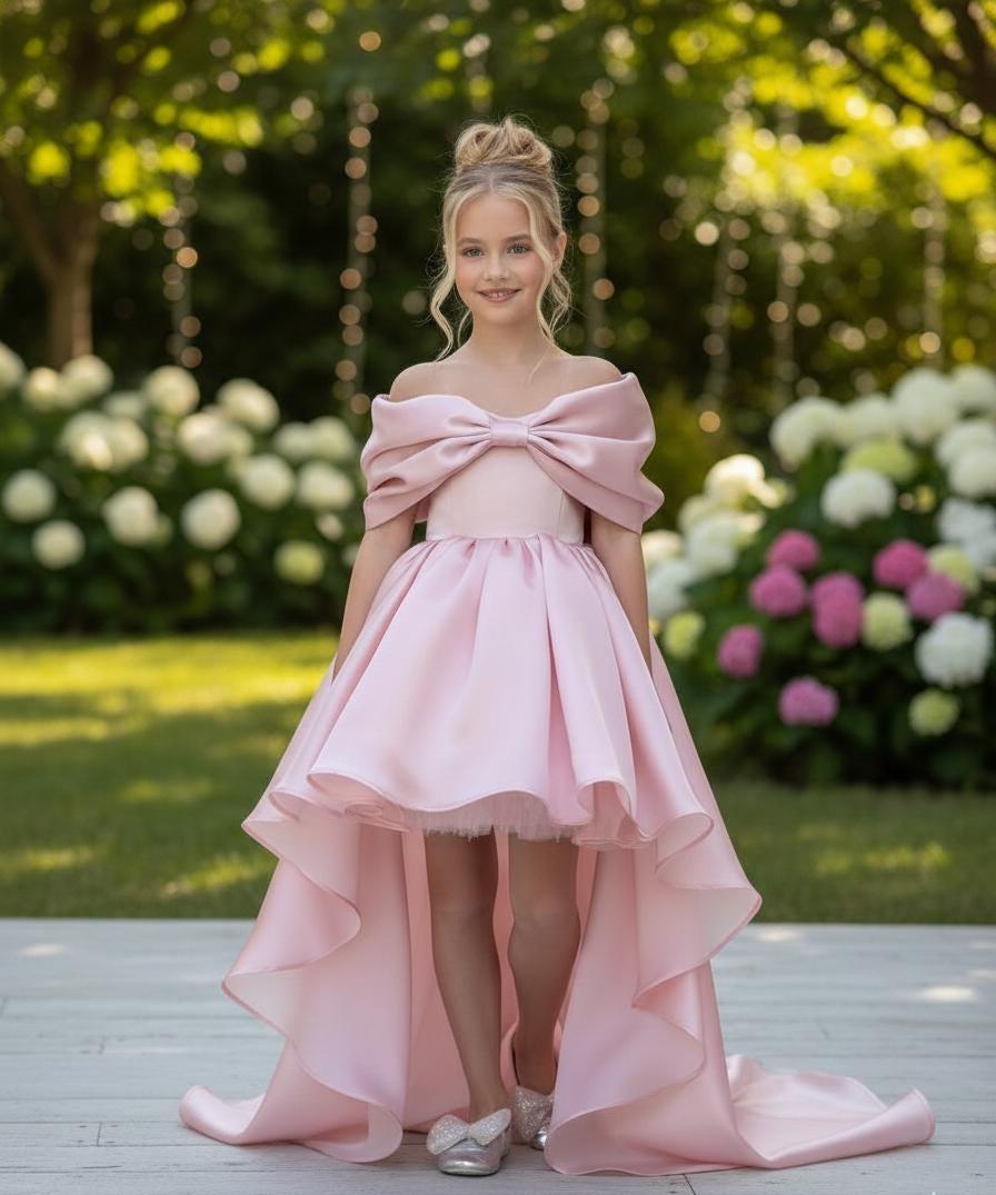 open lace back dress Portia and Scarlett PS22531 Long Prom Dress Pink / 10 main image 0