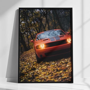 Dodge Challenger, Supercar Wall Art, Gift for Challenger Enthusiasts, Muscle Car Digital Print, Guys Room Decor, Automotive, Auto Poster