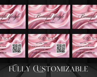Esthetician Business Card Template | Fully Customizable | Personalized QR Code | Lash Tech, Nail Tech, Hair Stylist, Skin Care, Beauty Salon