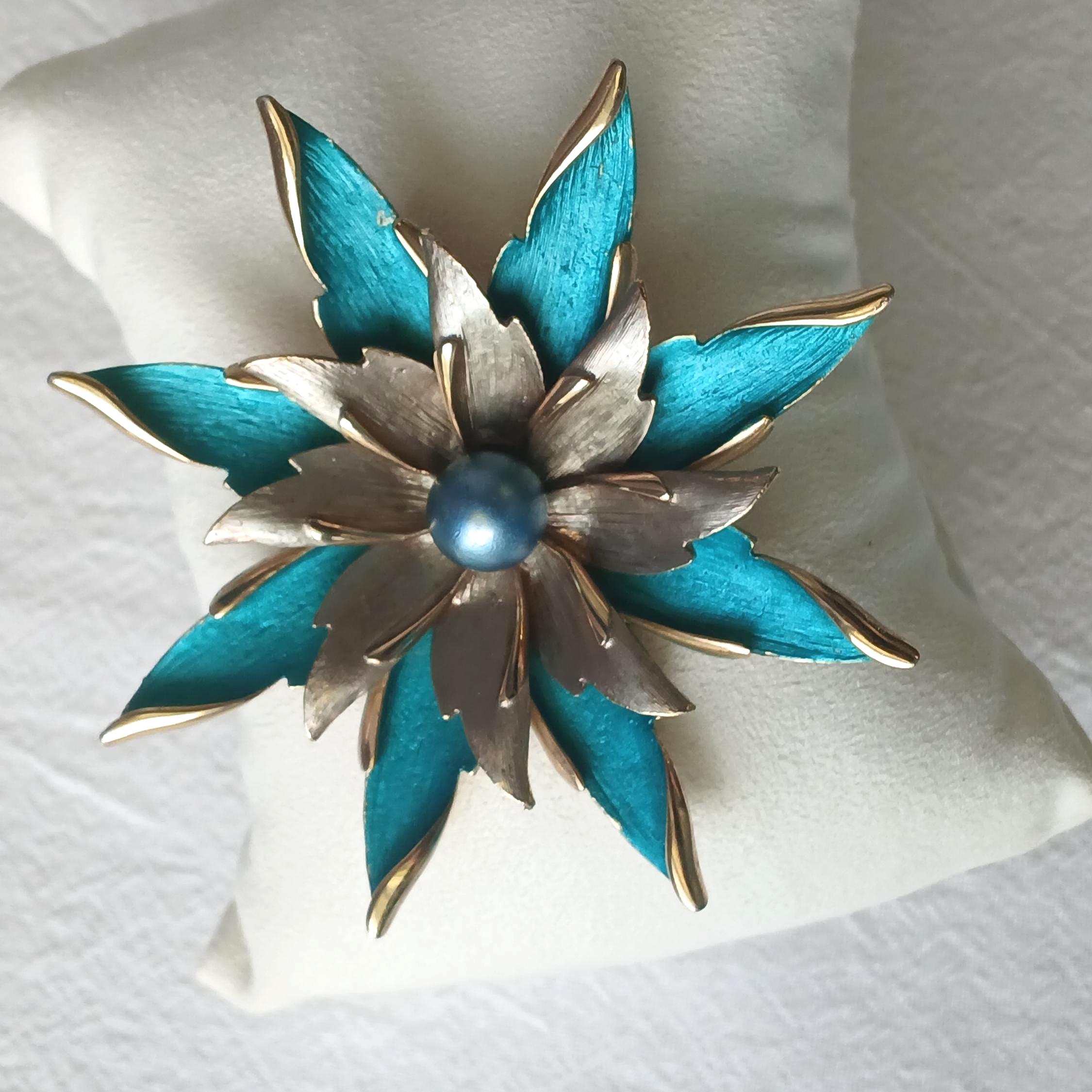 KRAMER クラマー　ブローチ／アンバー × トパーズ × ABストーン kramer Fashion Signed Vintage & Antique Brooches & Pins for