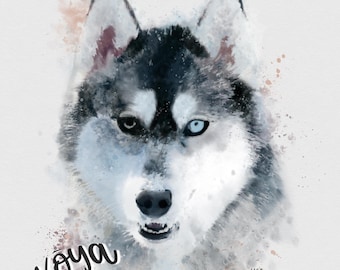 Custom Pet portrait, pet painting, watercolor pet painting, pet gift, dog portraits, cat portraits, personalized pet painting art