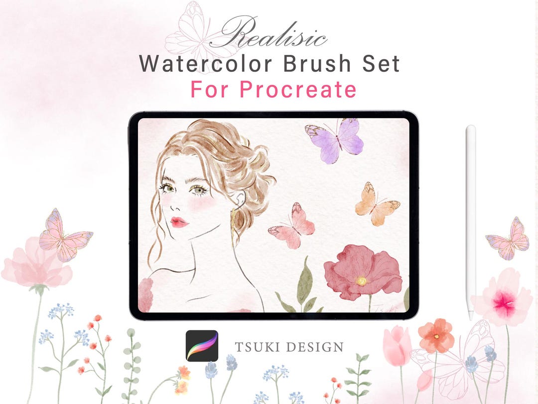 Realistic Watercolor Brush Set for Procreate, Commercial Use ...