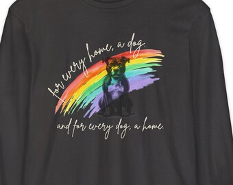 Dog Lover's Long Sleeve Tee, Advocate Foster Adopt, Pit Bull Rescue Shirt, Pet Adoption Gift, Perfect for Dog Owners, Dog Rescue Shirt