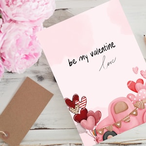 Valentinstagskarte bereit zum Drucken von Geschenk für Valentinstag Be My Valentine Digitale Karte für Valentinstag Geschenk druckbare Karte