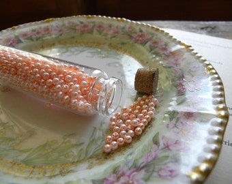 Vintage Faux Pearls in Glass Bottle