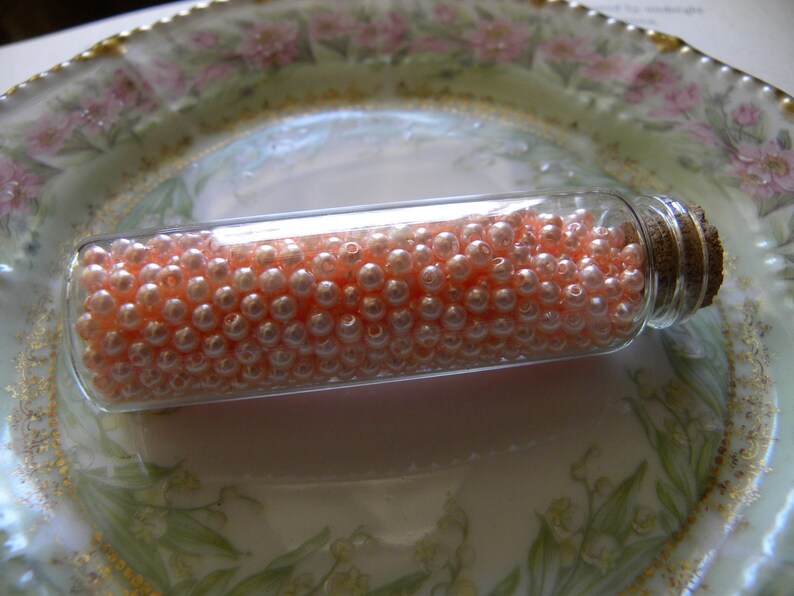 Vintage Faux Pearls in Glass Bottle image 2