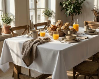 White Tablecloth – Water Repellent for Daily Meals