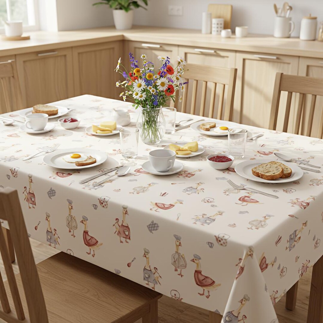 Goose Pattern Tablecloth – Mother’s Day Gift, Wipeable Custom Size - Etsy