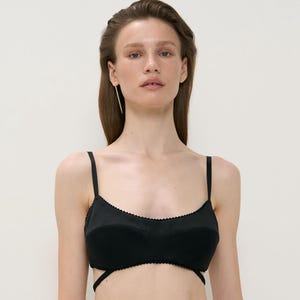 Luxury Silk Bra Top, Handmade Silk Bralette, Premium Silk Lingerie Top, Silk Bustier Top, Open Back Bralette, Custom Silk Party Top