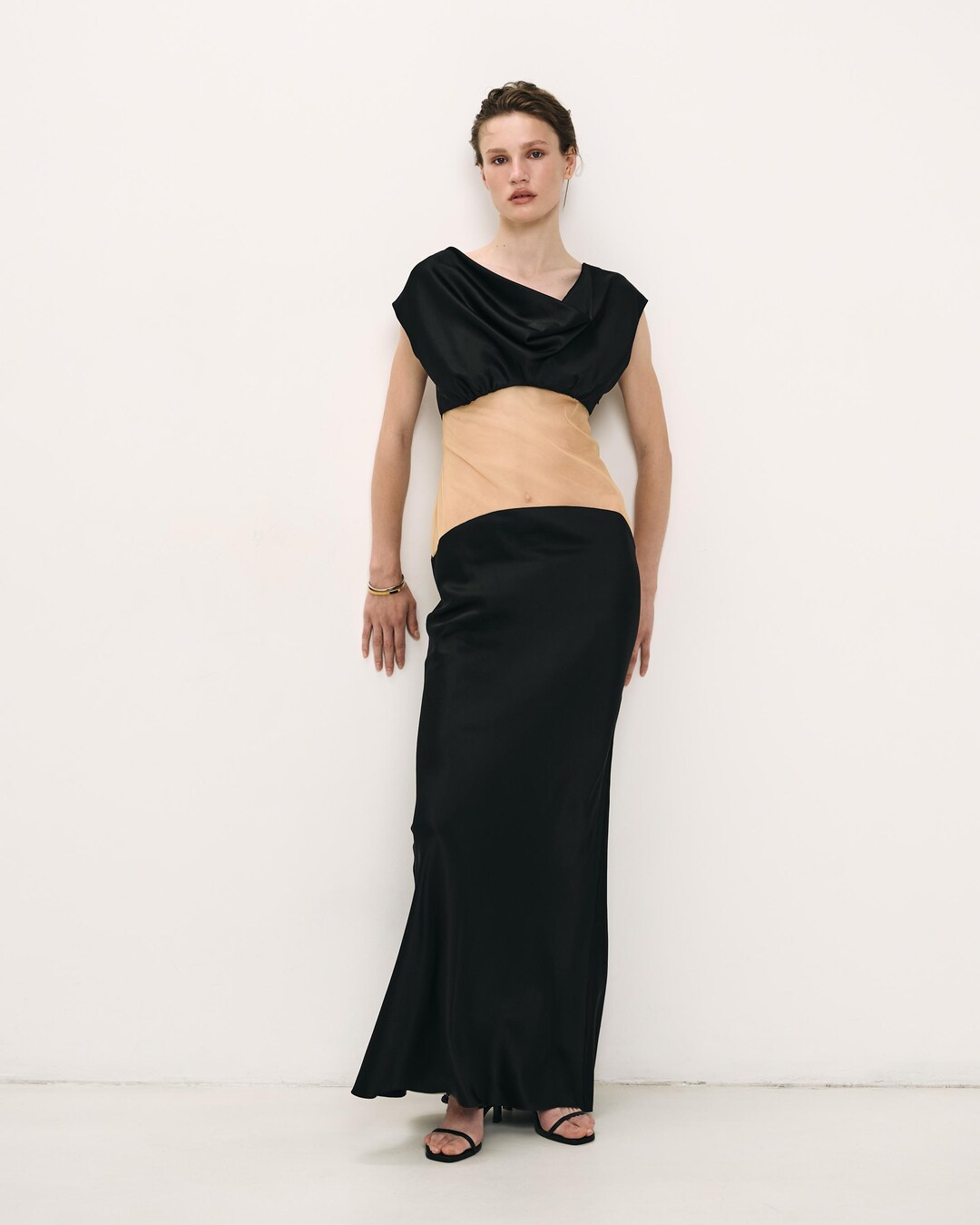 black long maxi dress ruffle sleeve collection-festival-acc Size:XL(Fit for EU 44-46, US 12-14, UK/AU 16-18, IT 48-50) Maternity photoshoot black dress