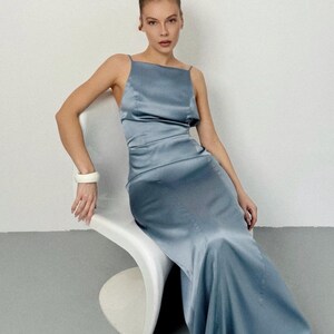 winter ice blue bridesmaid dresses Birdy Grey Kaia Dress in Ice Blue Bridesmaid Dress