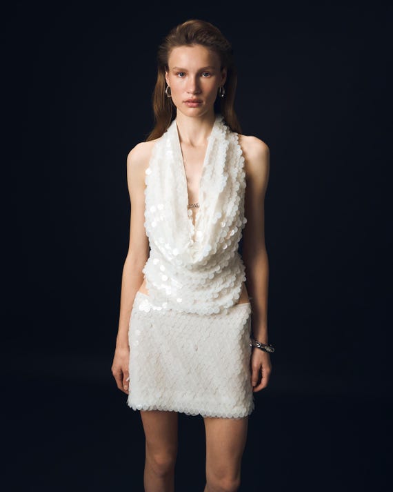 White Sequin Mini Dress Shimmering Cocktail Dress, Special Occasion Mini Dress, Elegant Party Dress,  Summer Open-back Mini Dress, Date Night Mini Dress - Etsy