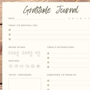 Printable Gratitude Journal Template – Instant Download