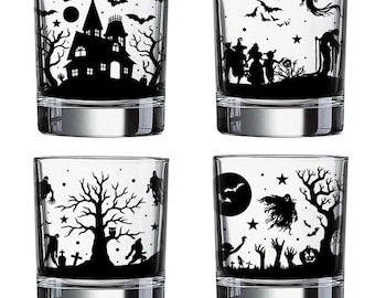 Verres à l'ancienne Halloween Town – Accessoires de bar à cocktails effrayants
