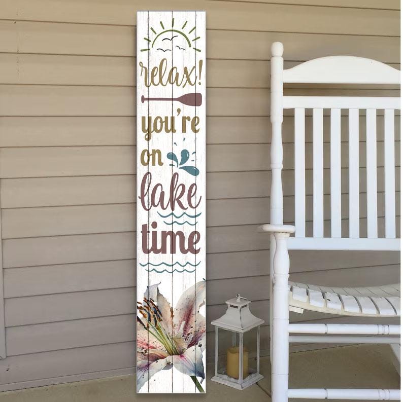 Lake House Porch Leaner, Porch Decor, Summer Time Porch Leaner ...