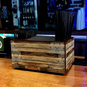 Wood Napkin Holder | Rustic Utensil Holder & Kitchen Caddy | Napkin Organizer | Unique Gift for Home Decor | Counter Caddy | Kitchen Decor