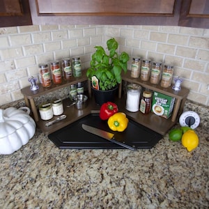 Kitchen Corner Shelf, Kitchen Counter Storage, Counter Shelf, Corner Storage, Kitchen Tiered Shelf, Small Kitchen Storage, Counter Organizer