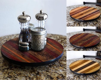 Handmade Baltic Birch Lazy Susan, Rotating Wood Tray, USA Made