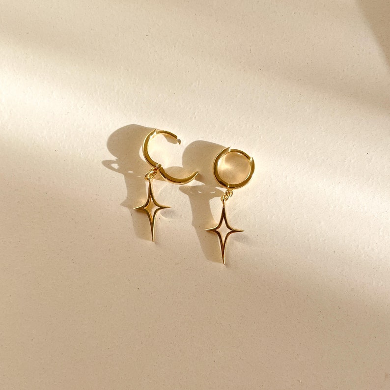 Celestial Star Huggie Earrings – Gold main image 0
