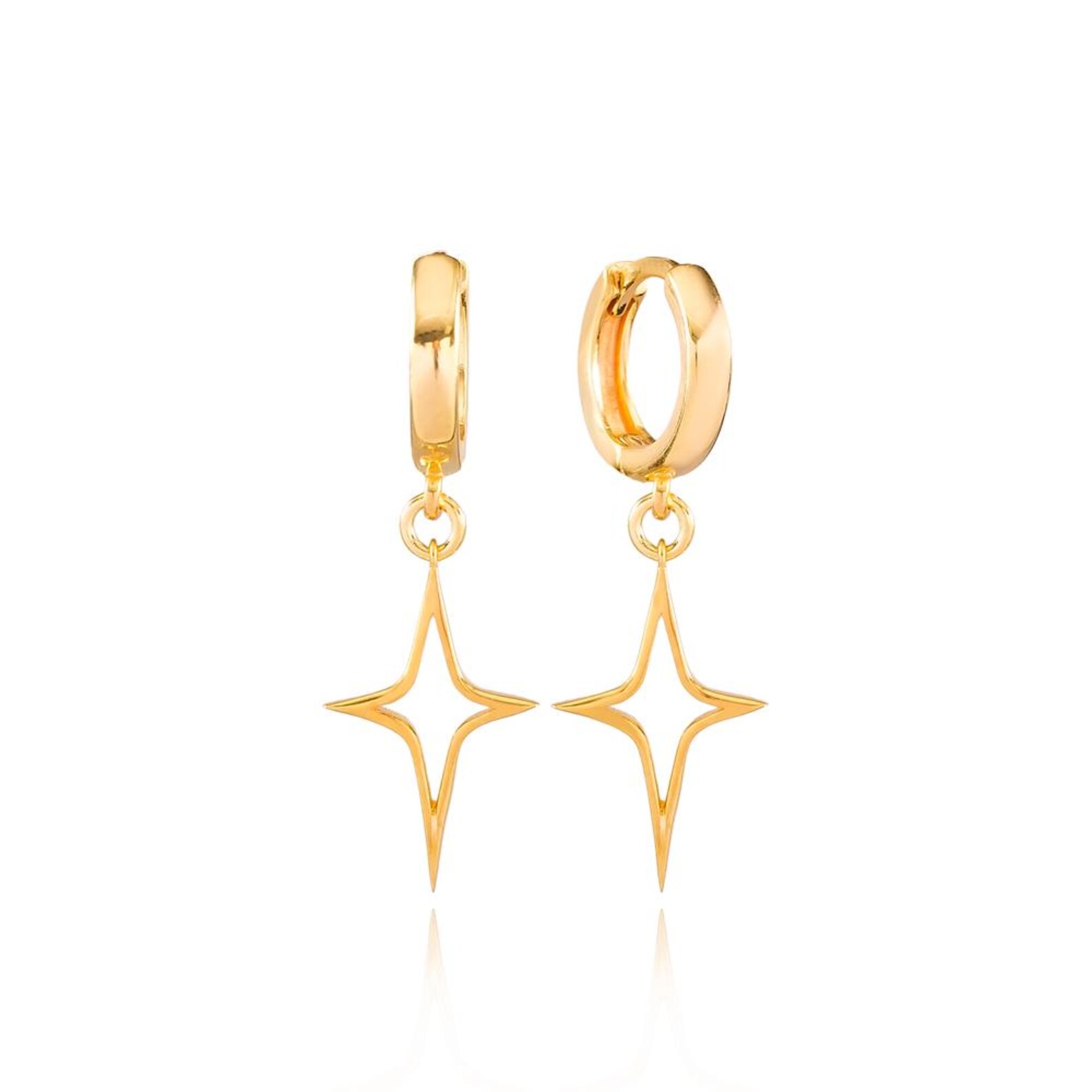 Constellation Yellow Gold Huggie Earrings main image 0
