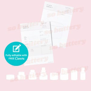 Cake Order Form Canva Template, Editable Printable Design Sheet, Sketch Layout Small Business Tiered Round Digital Download PDF