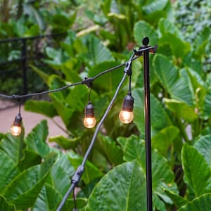 String Light Poles (2-Pack) – Metal Garden Light Stands for Yard & Outdoor Events Lighting
