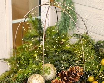 Crown Topiary Cage Trellis – Rustic Metal Plant Support