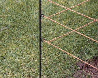 Steel Garden Border Stakes – 39" Posts for Edging Paths & Beds, Black or Rustic Finish