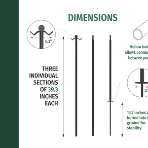 String Light Poles – Metal Garden Light Stands for Yard & Outdoor Events Lighting image 4