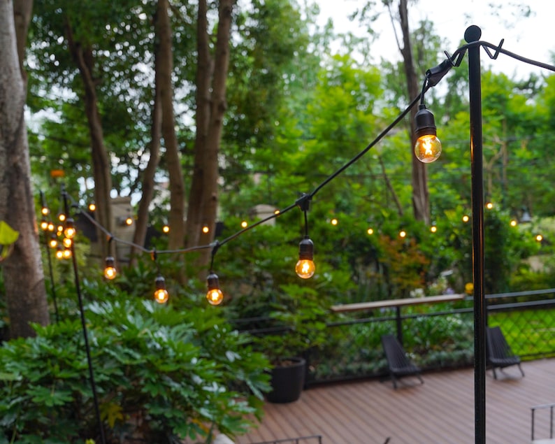 String Light Poles – Metal Garden Light Stands for Yard & Outdoor Events Lighting image 2