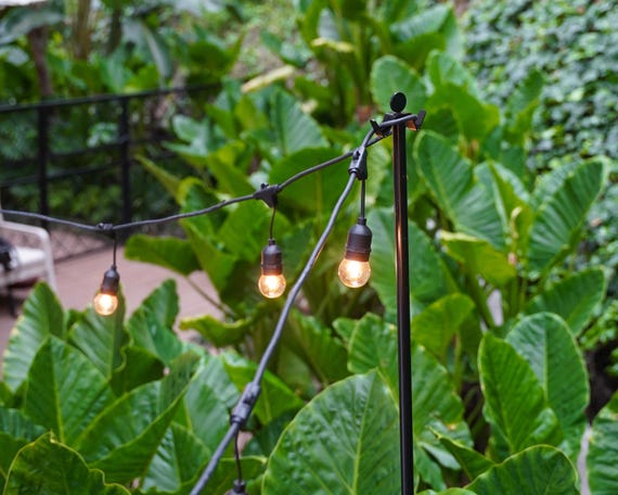 String Light Poles – Metal Garden Light Stands for Yard & Outdoor Events Lighting