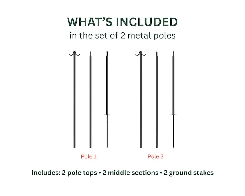 String Light Poles – Metal Garden Light Stands for Yard & Outdoor Events Lighting image 5
