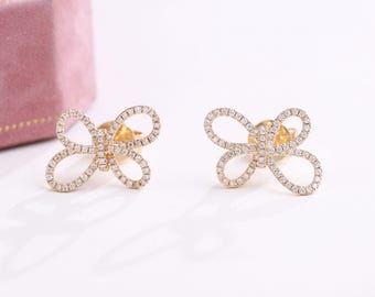 Pendientes Fiore Bow en plata de ley bañada en oro