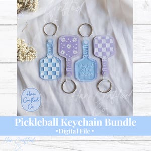 Pickleball Keychain Bundle SVG | Pickleball Keychain | Sport Keychain File | Pickleball SVG | Bag Tag | Laser Cut File Bundle | Keychain SVG