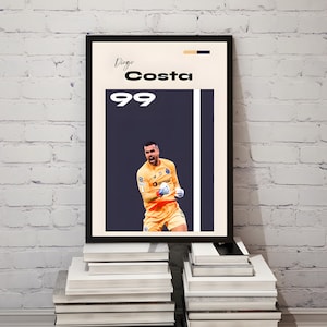 Digital poster of FCPorto player Diogo Costa, Sports poster, Football poster, Decoration