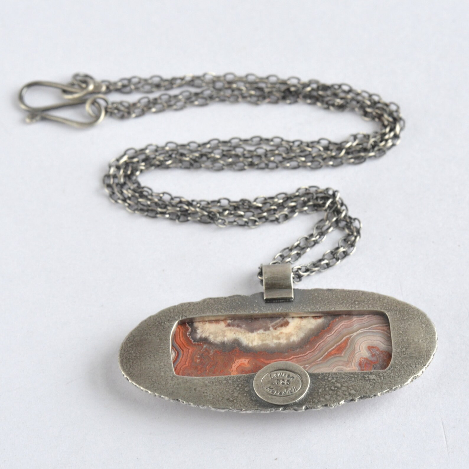 •CRAZY LACE AGATE - EYE• silver ring (size 7)