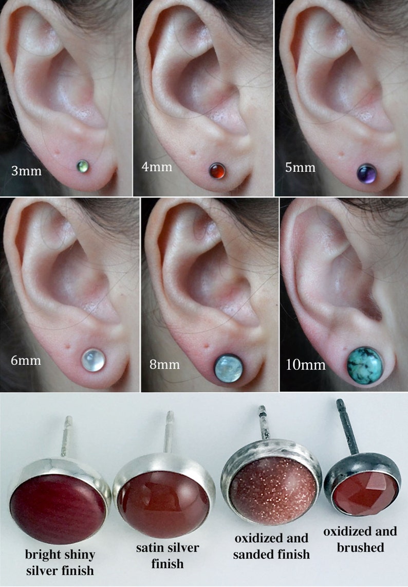 white moonstone 5mm rose cut sterling silver stud earrings pair